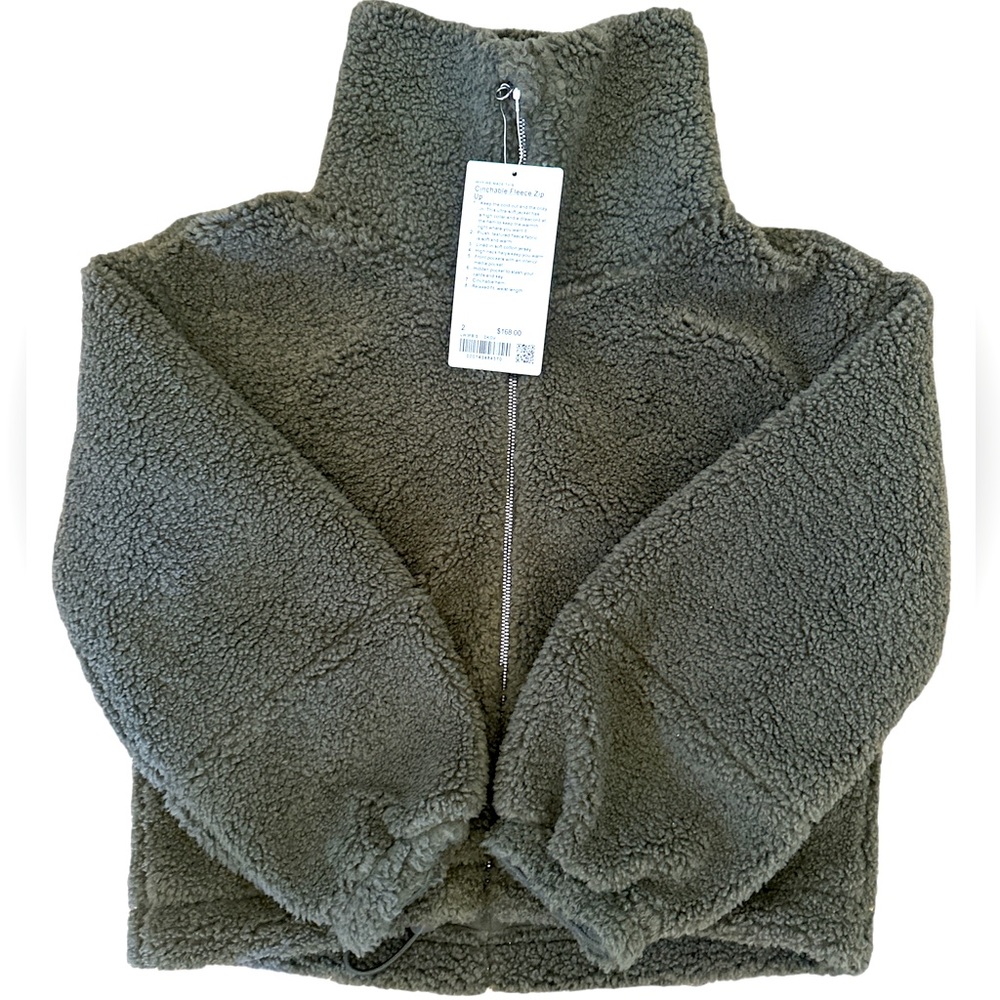 Lululemon Cinchable Fleece Zip Up, size 2 NWT